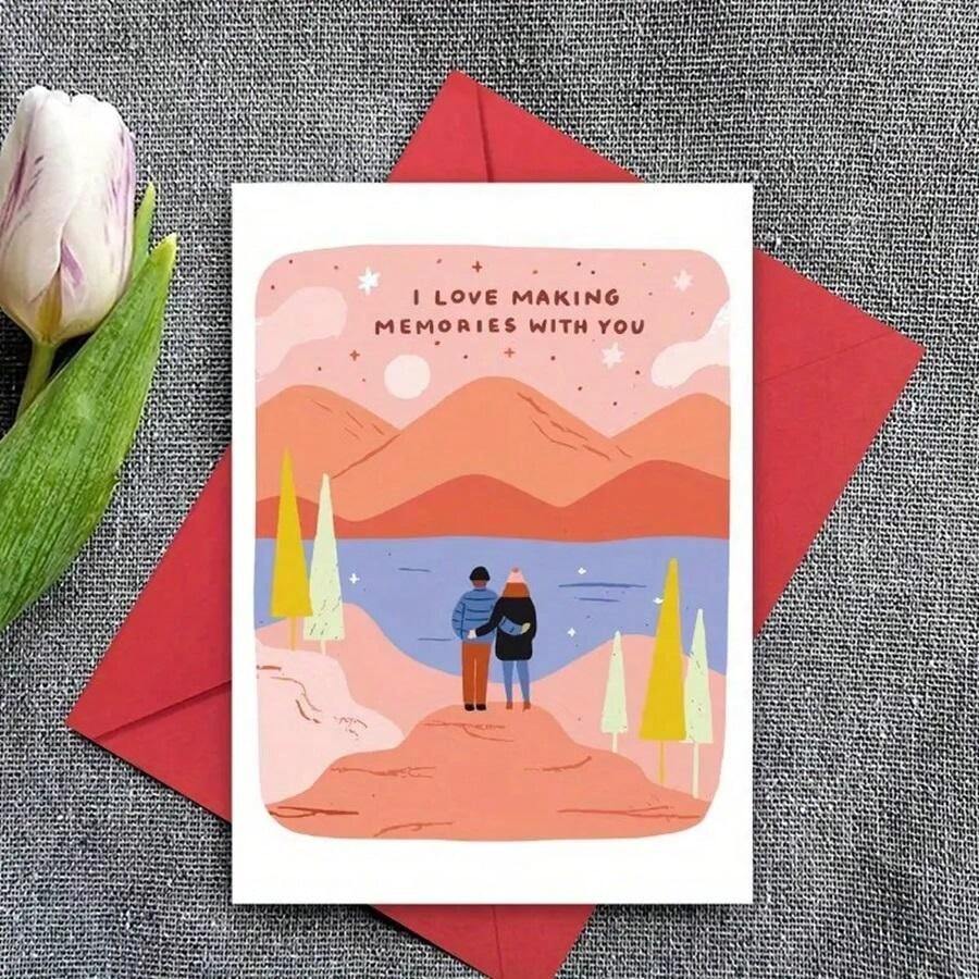 DellaStella Valentines Day Card,Handmade Sustainable Wooden Love Cards