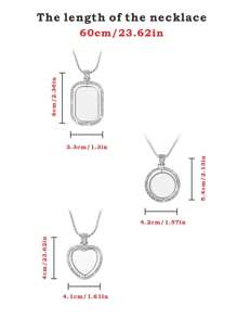 1pc Custom Personalized Photo Necklace, Custom Double-Sided Picture Necklace, Hip Hop Style Chain Strap Picture Pendant, Personalized Commemorative Gift, Father's Day Gift Gift Ideas, Silver, Stylish, Colorful, Vintage, Simple, Unisex, Casual, Cuties, Custom, Personalized, Unique, Ideal Gifts For Him, Ideal Gifts For Her, Her, Boyfriend, Girlfriend, Dad, Mom, Family, Friends, For Anniversaries, For Birthdays, For Graduation, For Prom, For Party, Prom Season