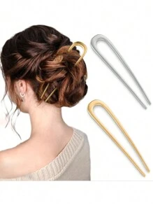 Horquillas francesas de metal para mujeres, Horquillas francesas doradas para cabello grueso, Horquillas en forma de U, Horquillas de metal para todo tipo de cabello, Palillos para recogidos, Horquilla para moño francés, Tenedor para el cabello