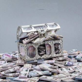 101pcs Miniature/Fake Money, Realistic Banknotes, Prop Cash Bills, Treasure Box Model, Small Items Decor, Micro Landscape Accessories