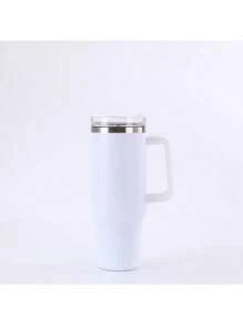 1pc 40oz Vacuum Stainless Steel Insulated And Cold Drink Cup With Straw For Hydration Enthusiasts, Coffee, Outdoor Sports And Travel