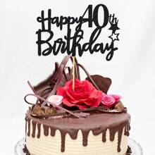 1 件金色闪光 Hello 40 蛋糕装饰 - 欢呼庆祝 40 岁生日 - 40 岁精美蛋糕装饰 - 结婚周年派对标志装饰 - 彩色 - 查看 10