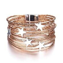 1 件时尚魅力五角星可堆叠手链多层女士缠绕手链适合女性男士、妈妈礼物圣诞节感恩节万圣节婚礼狂欢/舞会/派对/日常配饰周年纪念礼物情人节波西米亚风珠宝生日伴娘礼物 - 彩色 - 查看 16