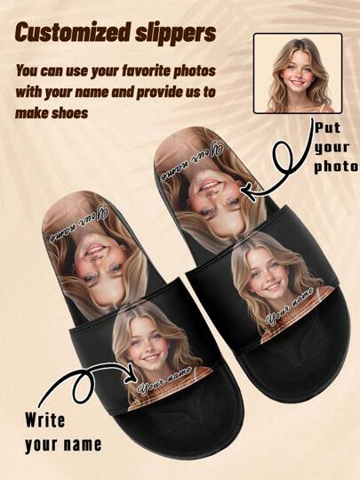 Pantuflas personalizadas con foto, pantuflas personalizadas con foto y nombre, pantuflas personalizadas con foto y nombre de suela gruesa, pantuflas personalizadas, pantuflas con foto, pantuflas personalizadas, pantuflas personalizadas, regalo de Navidad, regalo para mamá/papá/ella/él/novia/novio/esposa/esposo/amigo, decorativas, de moda, hippie, minimalistas, casuales, lindas, ultramodernas, cómodas personalizadas, únicas, personalizadas, regalo ideal para él, regalo ideal para ella, familia, amigos