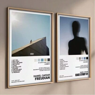 1ชิ้น รูปภาพปกอัลบั้มศิลปินป็อปเพลง Daniel Caesar สำหรับการตกแต่งห้องบาร์ ภาพวาดบนผ้าใบ พิมพ์ศิลปะบนกำแพง ของขวัญตกแต่งบ้านสมัยใหม่ไร้กรอบ