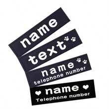 2 PIEZAS de etiquetas de identificación de perro personalizadas de PU, pegatinas con parche de etiqueta de arnés de perro, etiqueta de nombre personalizada para arnés y etiqueta de perros - Blanco - Ver 8
