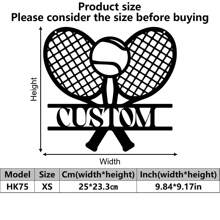 [Hecho a medida] 1 pieza de decoración de pared para amantes del tenis, decoración de pared interior/exterior, arte de pared exterior - Artesanía de decoración del hogar, regalo ideal para parejas, padres, amigos, cartel de cancha de tenis, placa decorativa - Multicolor - Ver 18