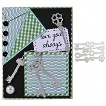 1pc Vintage Key Shaped Cutting Die For Making Cards, DIY Scrapbooking, Album Craft Decorative Embossing Tool