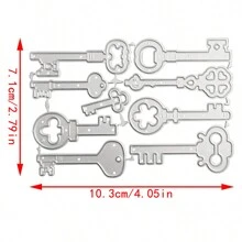 1pc Vintage Key Shaped Cutting Die For Making Cards, DIY Scrapbooking, Album Craft Decorative Embossing Tool
