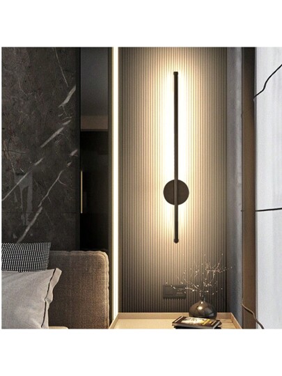 Moderne LED Rechargeable Magnetic Wand Lamp Home Fixtures Minimalist USB Zwart 50/80cm Sconce Remote Stepless Dimming Aluminium Charging ation Aisle Coffee Shops Entrance Staircase Living Room Kitchen Isl Bedroom Bedside Hallway Luxe