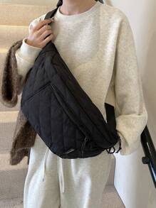 Fashionable Versatile Large Capacity Lightweight Embroidered Chest Bag/Waist Bag/Crossbody Bag