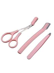 3 pièces d'outils de taille des sourcils, pince à épiler en acier inoxydable, ciseaux à sourcils avec peigne, rasoir à sourcils 3 pièces Kit de mise en forme des sourcils, set en acier inoxydable 3-en-1, ciseaux à sourcils, rasoir à sourcils, pince à épiler, kit d'outils de taille des sourcils, kit de soins esthétiques professionnels pour les sourcils : ciseaux de précision avec peigne et rasoir - sans parfum, idéal pour l'épilation du visage des femmes - Multicolore - Voir 8