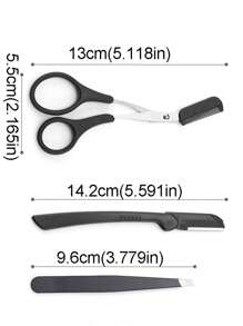 3 pièces d'outils de taille des sourcils, pince à épiler en acier inoxydable, ciseaux à sourcils avec peigne, rasoir à sourcils 3 pièces Kit de mise en forme des sourcils, set en acier inoxydable 3-en-1, ciseaux à sourcils, rasoir à sourcils, pince à épiler, kit d'outils de taille des sourcils, kit de soins esthétiques professionnels pour les sourcils : ciseaux de précision avec peigne et rasoir - sans parfum, idéal pour l'épilation du visage des femmes - Multicolore - Voir 11