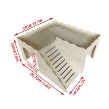 1 pieza Casa de madera extra grande, hábitat, juguete para jugar, ejercitar, interactuar, alimentar, esconderse, trepar, adecuado para conejillos de Indias, conejos, erizos, cobayas y otras mascotas grandes, regalo de Navidad y Año Nuevo