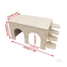 1 pieza Casa de madera extra grande, hábitat, juguete para jugar, ejercitar, interactuar, alimentar, esconderse, trepar, adecuado para conejillos de Indias, conejos, erizos, cobayas y otras mascotas grandes, regalo de Navidad y Año Nuevo