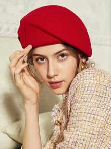 HIMESPORT 100% 羊毛毡英国顶级贝雷帽女士带蝴蝶结礼帽软边德比帽优雅 2025 年冬季正式教堂鸡尾酒茶会礼服婚礼新娘钟形帽 - 純色 - 查看 7