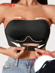 Áo ngực không dây cho nữ Áo ngực không dây vô hình không đường may Áo không có miếng đệm Áo ngực nâng ngực thoáng khí Đồ lót gợi cảm cho nữ Đồ lót - màu đen - Xem 1