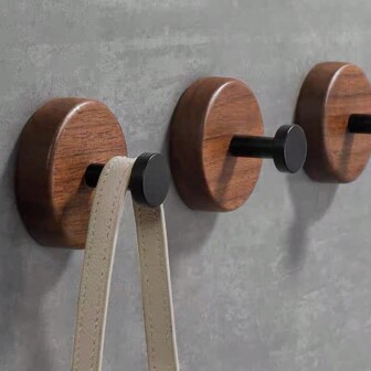 1pc Rustic Wooden Wall Mount Hook, Single Hook Coat Rack, Bathroom Wall Hanger For Jackets, Handbags, Hats, Scarves, Backpacks, Hoodies, Umbrellas. Also Suitable For Leash, Guitar Rack, Indoor Plant Holders And Other Hanging Items. Adds A Rustic Touch To Your Entryway, Living Room, Bedroom, Bathroom, Kitchen, Office, Closet, Door Or Other Spaces