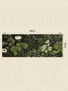 1pc Green Floral Pattern Rubber Anti-Slip Computer Laptop Office Gaming Mouse Pad