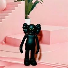 1 件 KAWS 玩具模型动漫模型家居装饰桌面装饰玩具适合客厅装饰送给朋友的礼物,Kaws 熊,家居装饰客厅,Kaws>Pvc - 黑色 - 查看 2