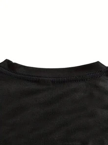 LDA Print Zipper T-Shirt Bear Short-Sleeved Round Neck Casual Overweight Women