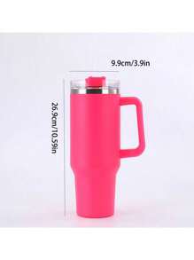 1pc 40oz Vacuum Stainless Steel Insulated And Cold Drink Cup With Straw For Hydration Enthusiasts, Coffee, Outdoor Sports And Travel