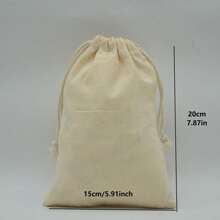 10pcs/Pack Beige Drawstring Gift Bags, Multi-Sizes Gift Packaging Bags For Holidays, Events, Parties, Weddings, DIY Gift Wrapping, Home Storage Bags - Cotton Natural Color - View 9