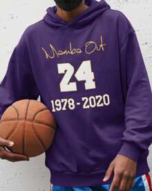 Mamba Out Basketball Design Retirement Tribute Unisex Hooded Sweatshirt - Purple - View 2