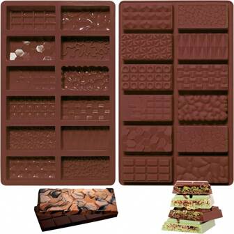 Molde profundo de barra de chocolate con pistachos al estilo de Dubái, moldes para barras de golosinas rellenas de barra de chocolate con pistachos de Dubái, moldes grandes para romper el chocolate, molde profundo para cubitos de hielo