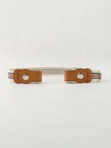 1条隐形帆布腰带，方便束腰。这款可调节弹力腰带专为学生设计，适合搭配牛仔裤、校服、连衣裙和外套。复古弹力腰带，无纽扣，男女通用，隐形贴合，舒适弹力，均码，可拉伸至90厘米/35.43英寸。 - 彩色 - 查看 5