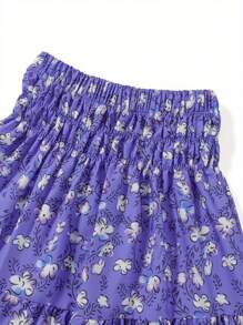 Women Bohemian Floral Skirt Casual Summer Elastic High Waist Skirt For Beaches Club Streetwear Aesthetic Clothes