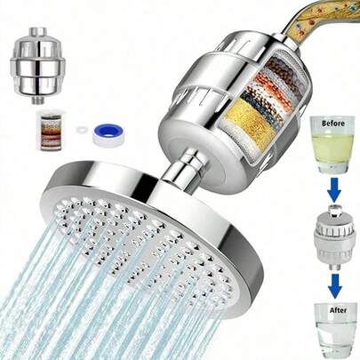 20 Gương sen Cứng Nước Thanh lọc Bộ lọc Vòi hoa sen Than hoạt tính Nước Loại bỏ Giảm bớt Khô Da