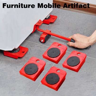 1 conjunto de ferramentas de movimentação de móveis de metal para serviços pesados, rodas giratórias de 360°, elevador de eletrodomésticos de 880 lb que economiza trabalho, com roletes fáceis de remover, adequado para sofás, geladeiras, pisos duros - deslizadores de móveis grandes, deslizadores de móveis para movimentação