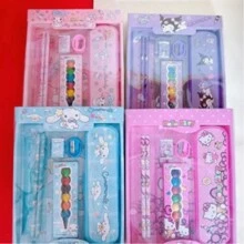 Sanrio Set di cancelleria Sanrio Kuromi, comprende astuccio, pastelli a cera, matite, ottimo regalo per studenti e ufficio, incentivo per l'apprendimento domestico