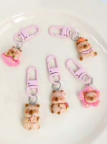 1PC/5PCS/10PCS Capybaras Key Rings Multifunctional Resin Accessory Cartoon Capybaras Bag Pendant, Cute Keychain, Animal Keychain, Car Keychains, Keyrings, Keychain Accessories, Matching Keychains, Key Chain Accessories Suitable For Gifts, Wallets, Earphone Case - Multicolor - View 4