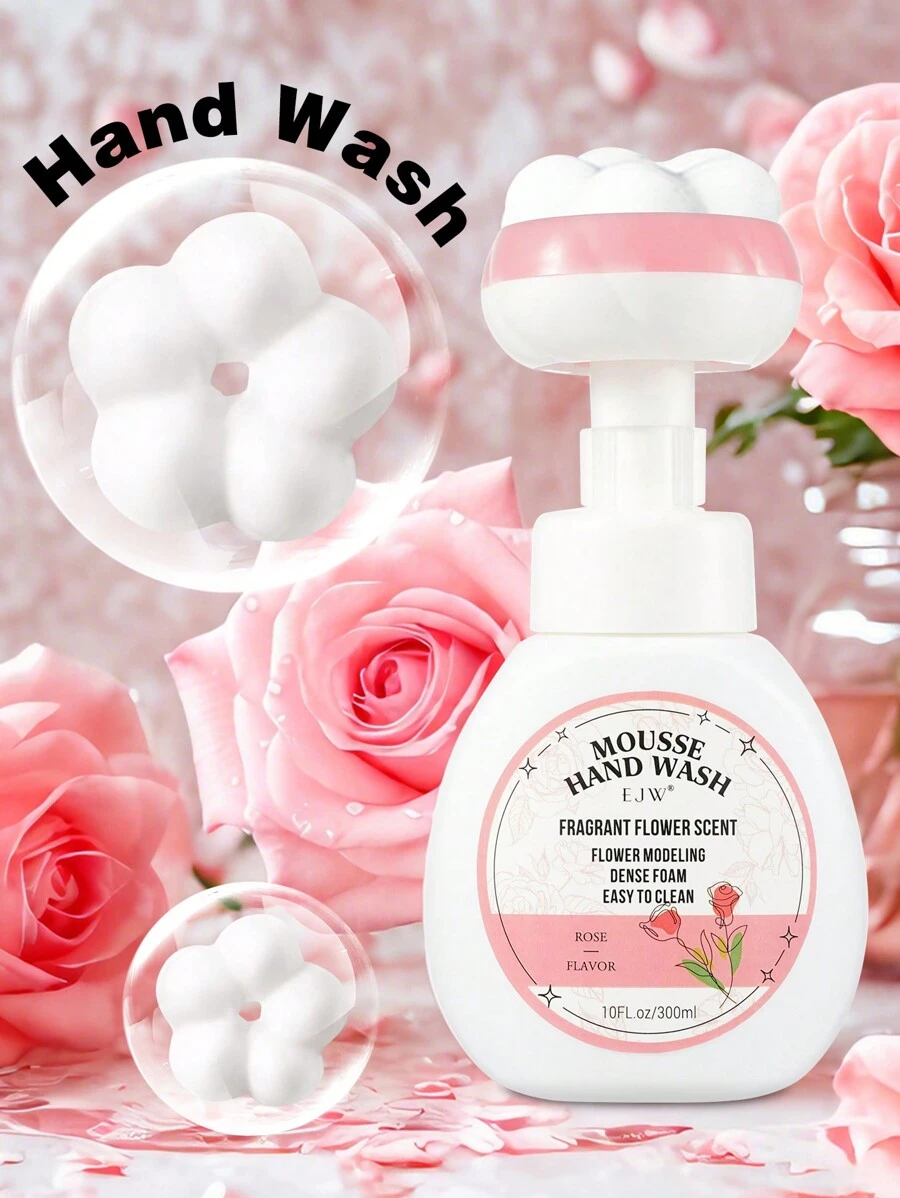 高級護手液，玫瑰清新香氣，不含酒精滋潤泡沫，含氨基酸，10盎司泵裝瓶 - 粉色 - 查看 1