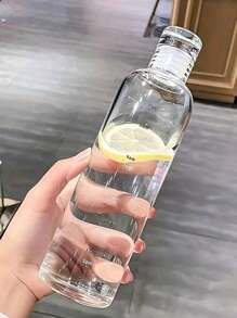 1 件装女士便携式塑料水瓶，容量大，外观漂亮，摇摇瓶，时间，玻璃果汁瓶，水瓶，适用于户外、露营