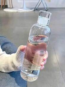 1 件装女士便携式塑料水瓶，容量大，外观漂亮，摇摇瓶，时间，玻璃果汁瓶，水瓶，适用于户外、露营