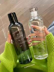 1 件装女士便携式塑料水瓶，容量大，外观漂亮，摇摇瓶，时间，玻璃果汁瓶，水瓶，适用于户外、露营
