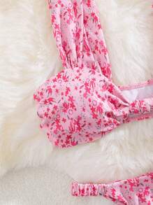 PEPPERMOLLY Bộ bikini dự tiệc sang trọng gợi cảm mềm mại mới, đồ bơi đi biển mùa hè thời trang cho nữ - Hồng - Xem 4