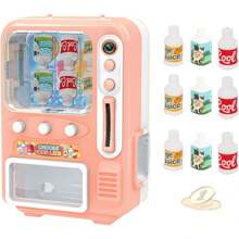 Set da 13 pezzi Mini Distributore automatico, in plastica, cute, dimensioni 5,3 x 3,5 x 9,4, con bevande e giochi, per decorazione di casa delle bambole