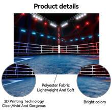 1 pieza Telón de fondo de fotografía de ring de boxeo, escenario de arena de boxeo con luces, fondo de fotografía deportiva de 150 x 100 cm / 210 x 150 cm para interiores y exteriores, banner para fiesta - Multicolor - Ver 5