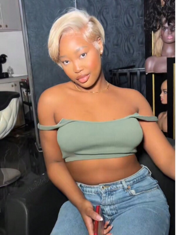 Pixie Cut Lace Front Wigs Human Hair 13X4X1 Lace Front Wigs Human Hair Short Bob Wigs Straight Lace Front Pixie Cut Wigs For Women Pre Plucked With Baby Hair Blonde Color