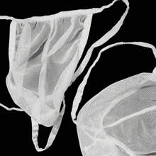 Tanga Mesh de Hilo para Hombre, Cómoda Sexy, Unitalla - Ropa Interior Semitransparente para Caballero, Diferentes Colores - Blanco - Ver 1