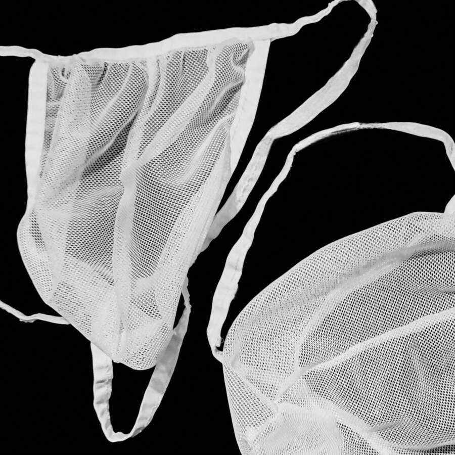 Tanga Mesh de Hilo para Hombre, Cómoda Sexy, Unitalla - Ropa Interior Semitransparente para Caballero, Diferentes Colores - Blanco - Ver 1