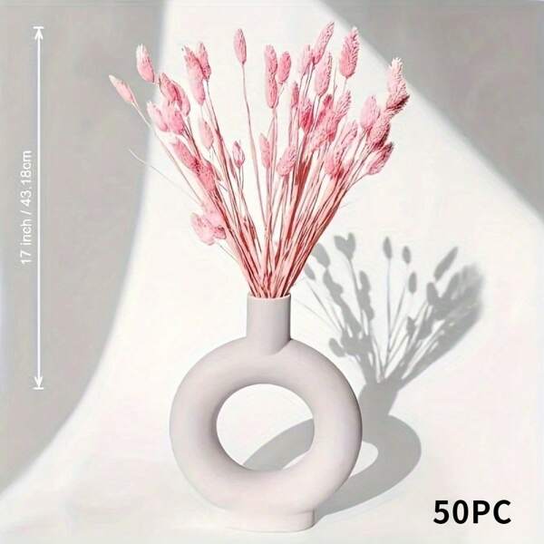 1 zestaw 50 różowych bukietów z suszonych kwiatów z różowej trawy szlachetnej doskonale nadaje się na imprezy okolicznościowe, wesela i przyjęcia, walentynki, Nowy Rok, do dekoracji wnętrz i na zewnątrz.
