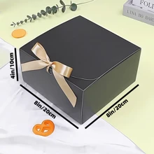 10 piezas/5 piezas Caja de regalo blanca con tapa, decoración de regalo para fiesta, caja de regalo blanca de 8 pulgadas * 8 pulgadas * 4 pulgadas con cinta, caja de propuesta para dama de honor, caja de regalo para decoración de boda, regalo para el Día de la Madre, embalaje, cumpleaños, caja para cupcakes, manualidades, almacenamiento de belleza