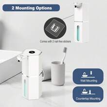 Electric Liquid Soap Dispenser - Touchless Foam Soap Dispenser Pump | Electric Bathroom Automatic Soap Dispenser, 360ml Liquid Soap Dispenser, Water-Resistant Foam Soap Dispenser For Home - Various Colors - View 9
