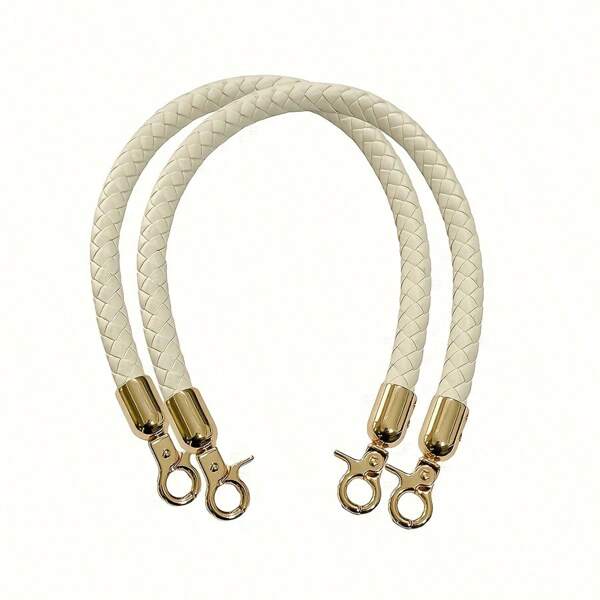 2 pezzi Maniglie intrecciate con gancio a molla dorato, accessori per catena sostitutiva per borsa fai da te, perfetto per la realizzazione di portafogli