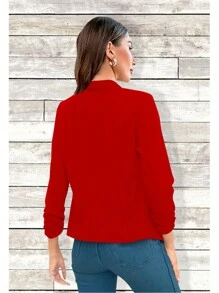 Women Lightweight Blazers - 紅色 - 查看 2